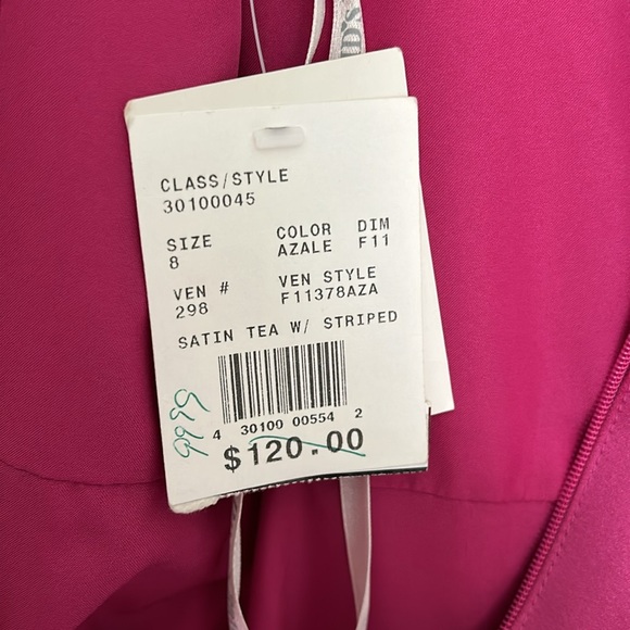 NWT David's Bridal Size 8 Satin Tea Dress - Picture 7 of 12